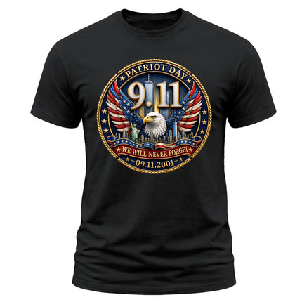 9/11 Patriot Day Never Forget American Eagle September 11 Memorial T-Shirt