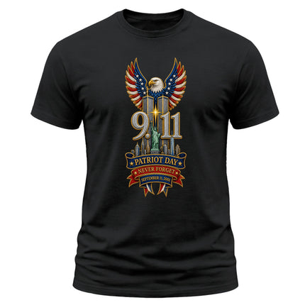 9/11 Patriot Day Never Forget September 11 American Eagle Memorial T-Shirt