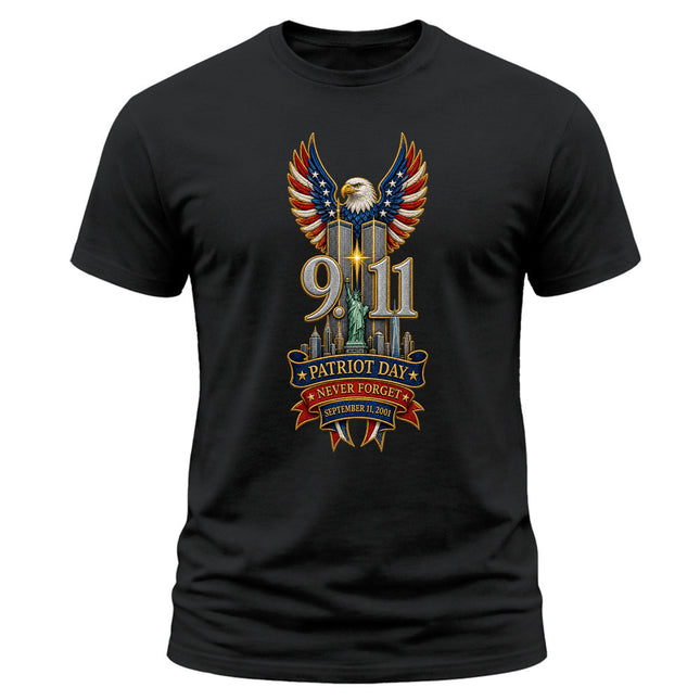 9/11 Patriot Day Never Forget September 11 American Eagle Memorial T-Shirt