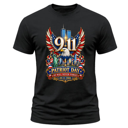 9/11 Patriot Day Never Forget September 11 Memorial American Eagle T-Shirt