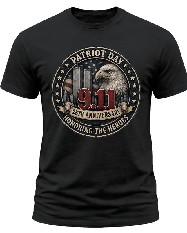 9/11 Patriot Day 25th Anniversary Honoring The Heroes Memorial T-Shirt