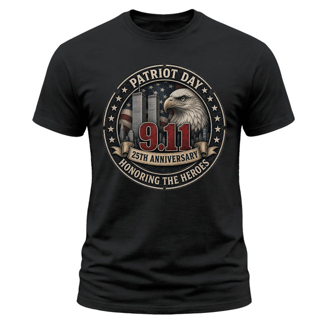 9/11 Patriot Day 25th Anniversary Honoring The Heroes Memorial T-Shirt