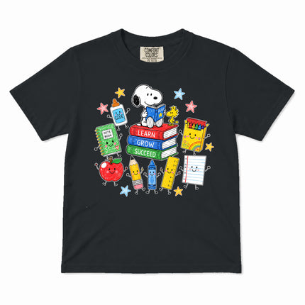 Comfort Colors Back To School Learn Grow Succeed Books Kid T-Shirt
