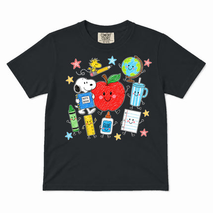 Comfort Colors Back To School Happy Apple School Supplies Kid T-Shirt