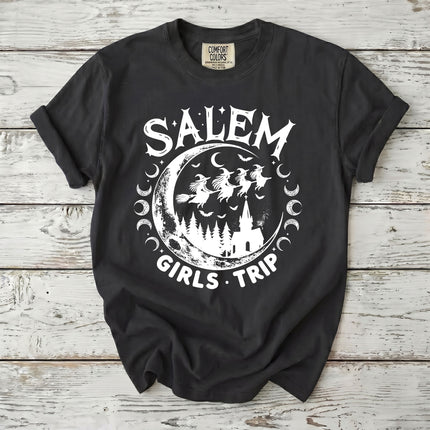 Comfort Colors Salem Witch Girls Trip Moon Phase Halloween T-Shirt