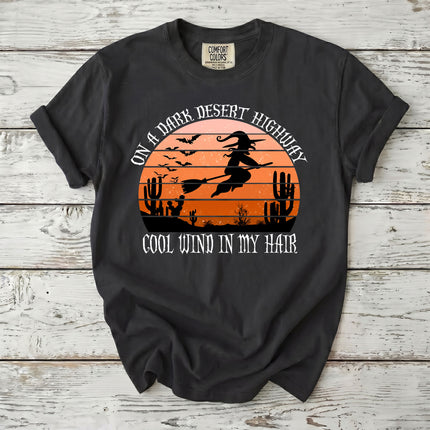 Comfort Colors Desert Witch Halloween Sunset Graphic T-Shirt