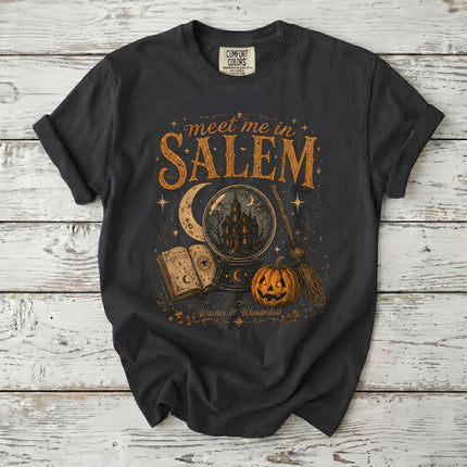 Comfort Colors Salem Witch Meet Me in Salem Halloween T-Shirt