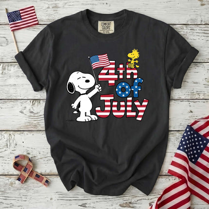 Comfort Colors 4th Of July American Flag Dog T-Shirt