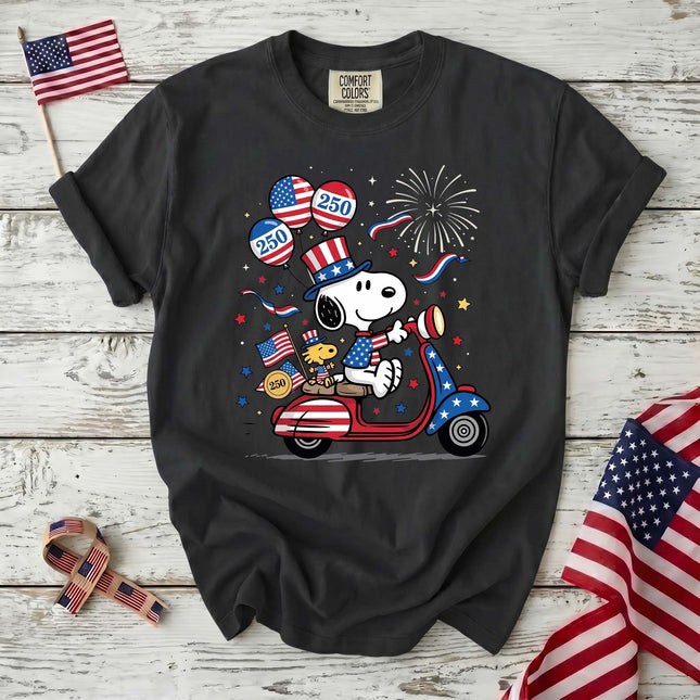 Comfort Colors 250th USA Patriotic Scooter Dog T-Shirt