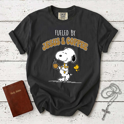 Comfort Colors Fueled by Jesus and Coffee Christian T-Shirt