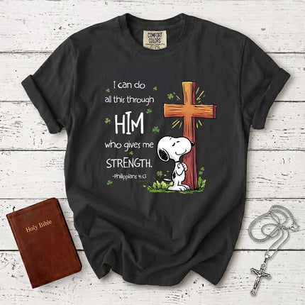 Comfort Colors Philippians 4 13 Strength Through Christ Christian T-Shirt