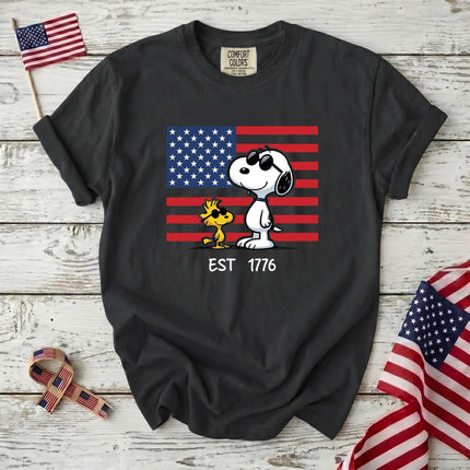 Comfort Colors EST 1776 250th Anniversary USA Sunglasses Dog Flag T-Shirt