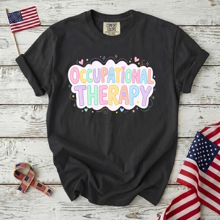 Comfort Colors Occupational Therapy Pastel Rainbow Therapist Gift T-Shirt