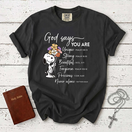 Comfort Colors God Says You Are Bible Verses T-Shirt