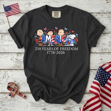 Comfort Colors America 250 Years Of Freedom Floral Friends T-Shirt