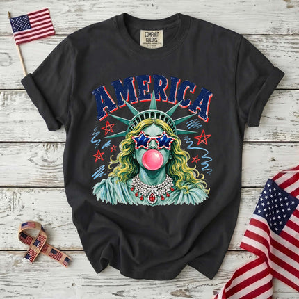 Comfort Colors Liberty of Freedom Patriotic America Lady Liberty T-Shirt