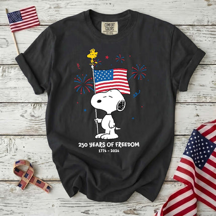 Comfort Colors 250 Years Of Freedom Fireworks Patriotic Dog T-Shirt
