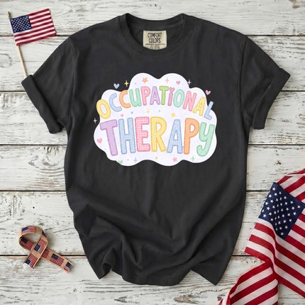 Comfort Colors Occupational Therapy Pastel Retro Therapist Gift T-Shirt