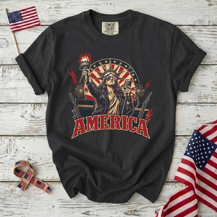 Comfort Colors Liberty of Freedom Patriotic America Rock Music T-Shirt
