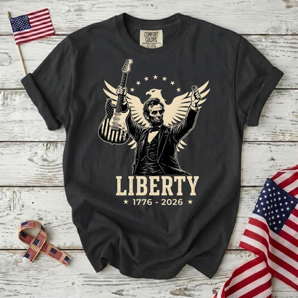 Comfort Colors Liberty 250th Anniversary USA Rockstar Lincoln Eagle T-Shirt