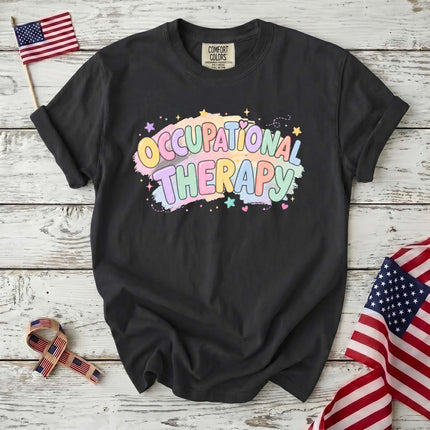 Comfort Colors Occupational Therapy Pastel Rainbow Therapist Gift T-Shirt
