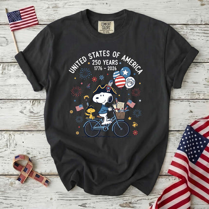Comfort Colors 250th Anniversary USA Colonial Dog Bicycle T-Shirt