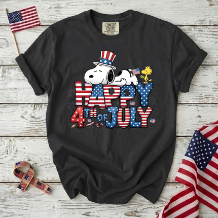 Comfort Colors Happy 4th Of July Sleepy Patriotic Dog T-Shirt