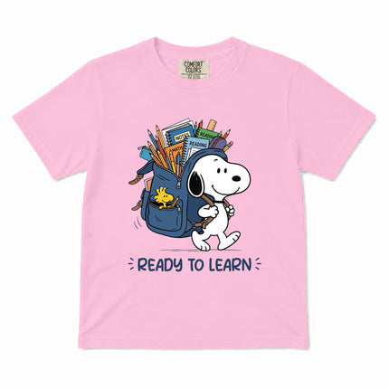 Comfort Colors Back To School Ready To Learn Backpack Kid T-Shirt