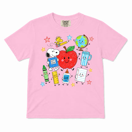 Comfort Colors Back To School Happy Apple School Supplies Kid T-Shirt