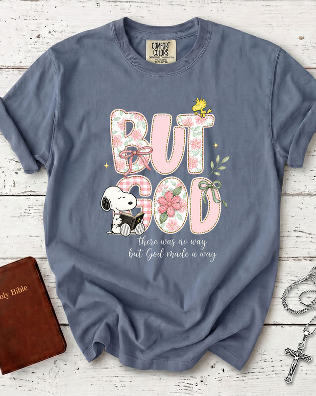 Comfort Colors But God Made a Way Christian Faith Floral Bible T-Shirt