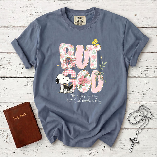 Comfort Colors But God Made a Way Christian Faith Floral Bible T-Shirt