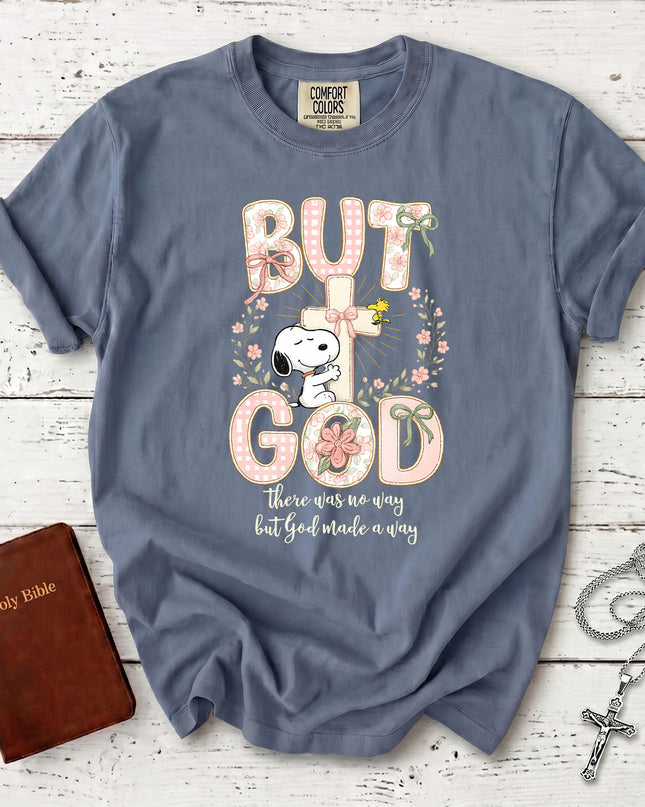 Comfort Colors But God Made a Way Floral Cross Christian Hope T-Shirt