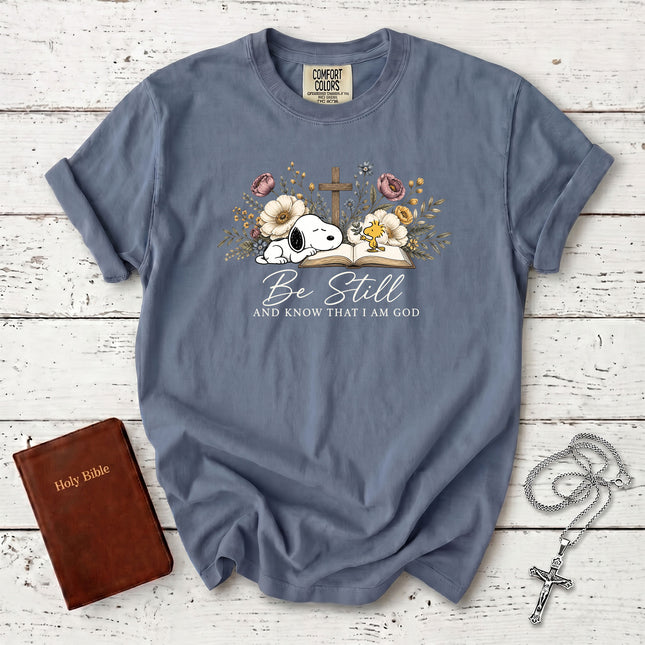 Comfort Colors Be Still and Know That I Am God Christian Bible Verse T-Shirt