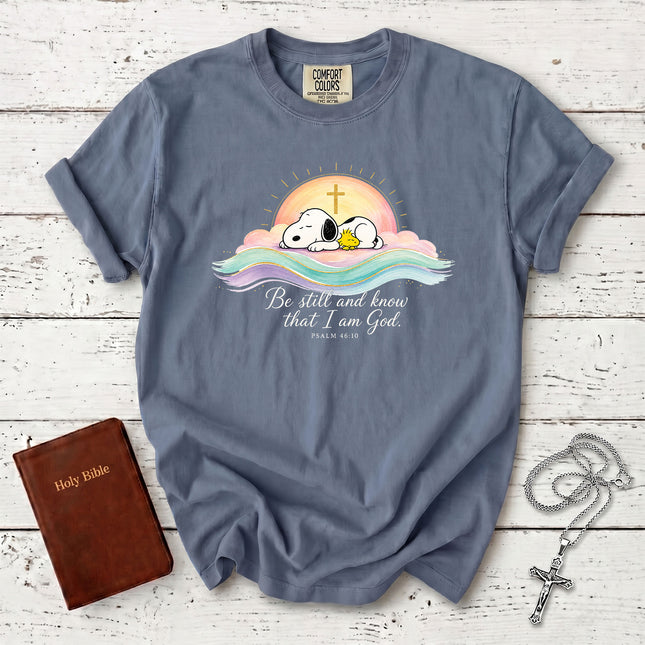 Comfort Colors Be Still and Know That I Am God Psalm 46:10 Christian Faith T-Shirt