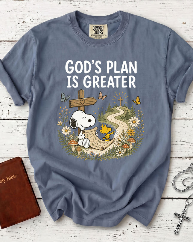 Comfort Colors Gods Plan Is Greater Christian Faith Journey T-Shirt