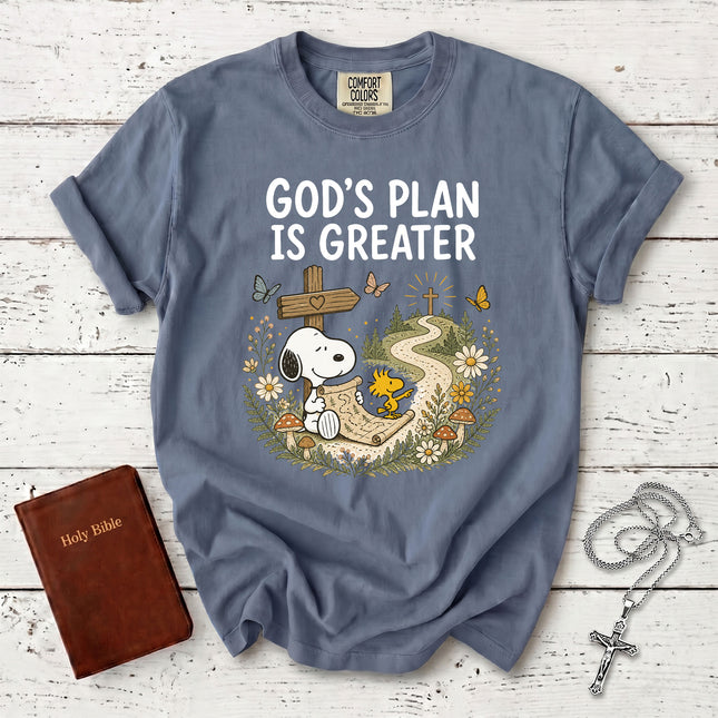 Comfort Colors Gods Plan Is Greater Christian Faith Journey T-Shirt