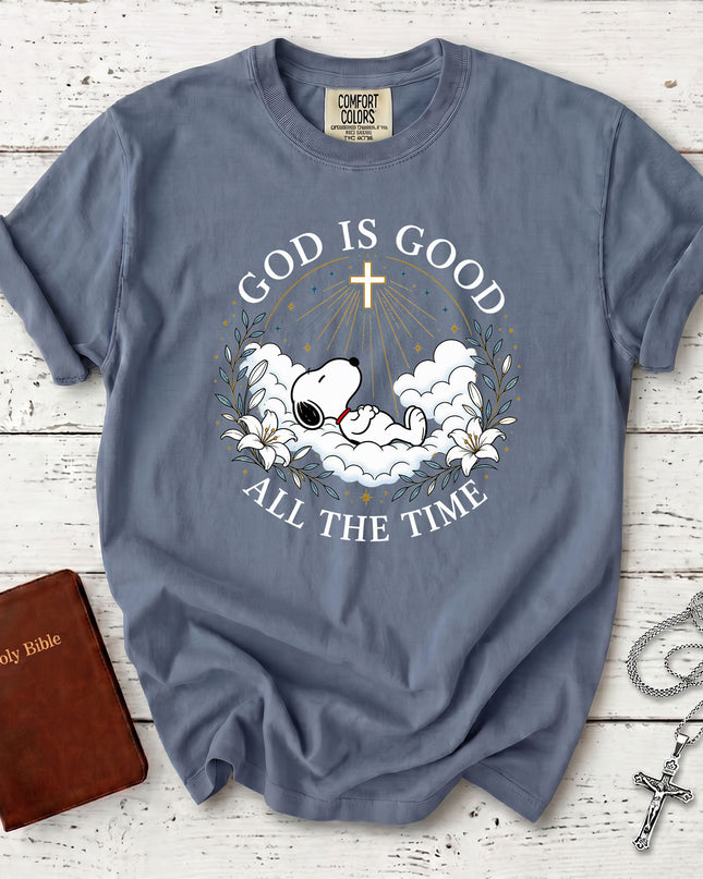 Comfort Colors God Is Good All The Time Christian Cross Heaven Faith Gift T-Shirt