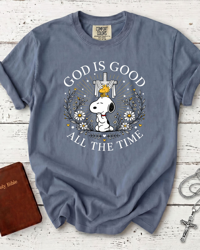 Comfort Colors God Is Good All The Time Christian Prayer Cross Easter Gift T-Shirt