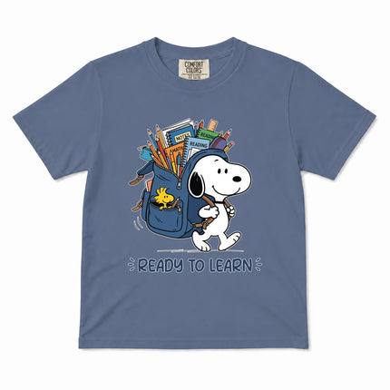 Comfort Colors Back To School Ready To Learn Backpack Kid T-Shirt