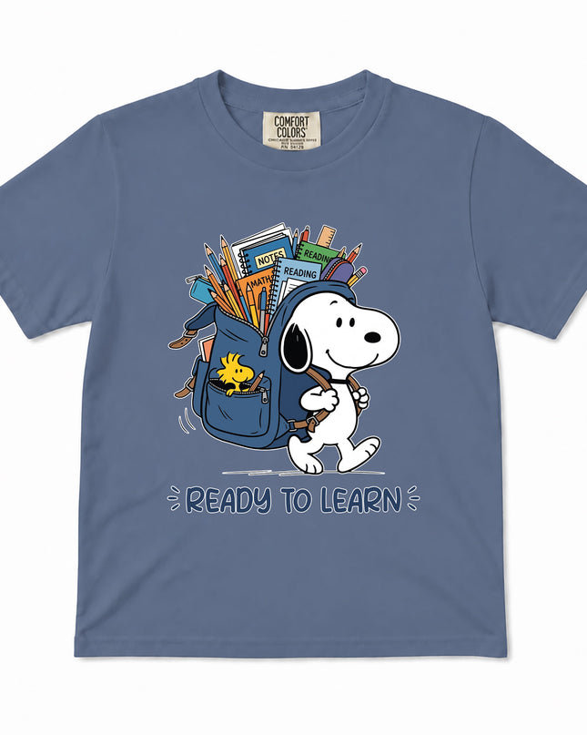 Comfort Colors Back To School Ready To Learn Backpack Kid T-Shirt