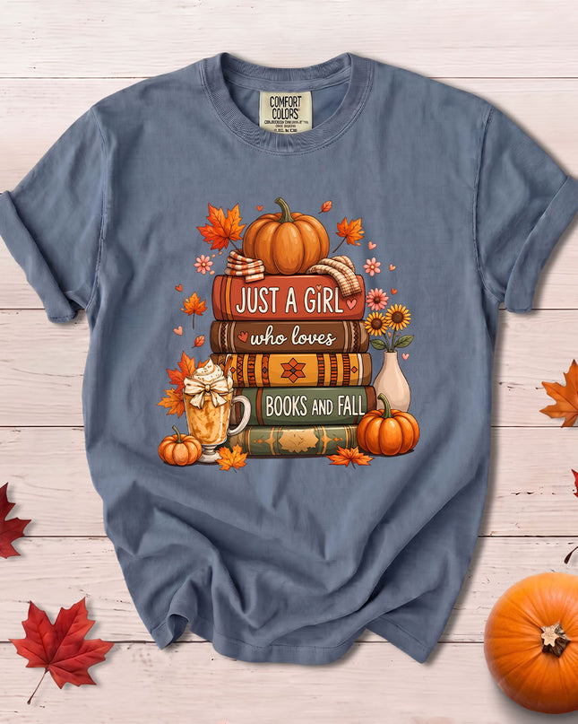 Comfort Colors Fall Autumn Book Lover Pumpkin Cozy Reading T-Shirt
