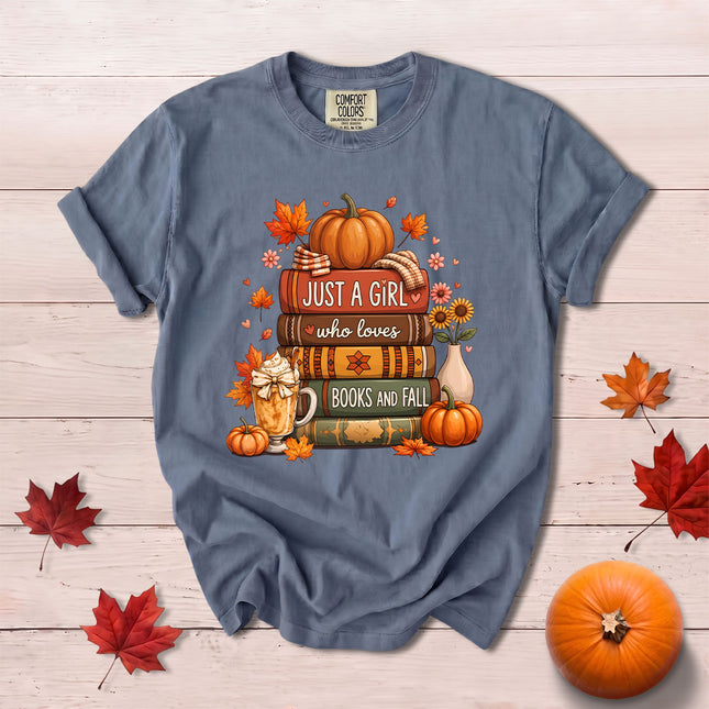 Comfort Colors Fall Autumn Book Lover Pumpkin Cozy Reading T-Shirt
