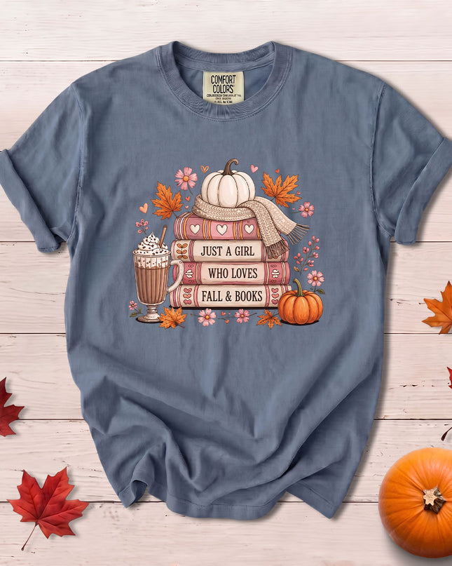 Comfort Colors Fall Autumn Book Lover Pumpkin Cozy Reading T-Shirt