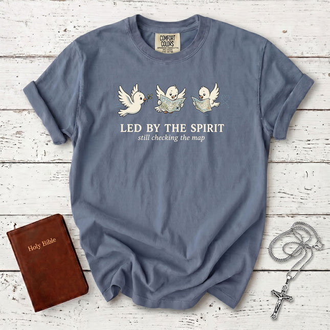 Comfort Colors Led by the Spirit Still Checking the Map Funny Christian T-Shirt