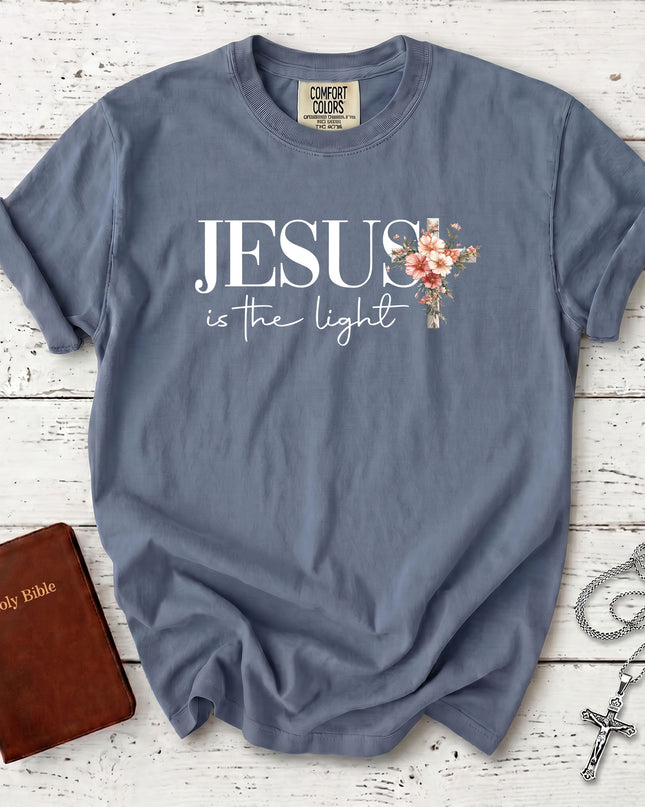 Comfort Colors Christian Light Floral Cross Easter T-Shirt