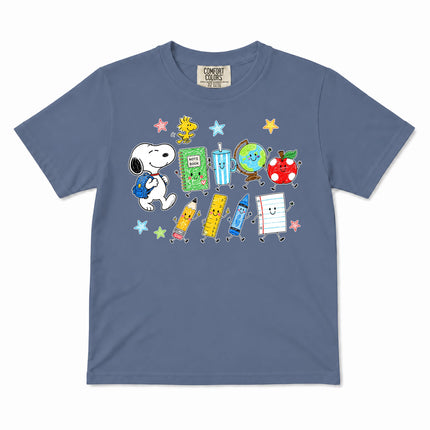 Comfort Colors Back To School School Supplies Globe Notebook Kid T-Shirt