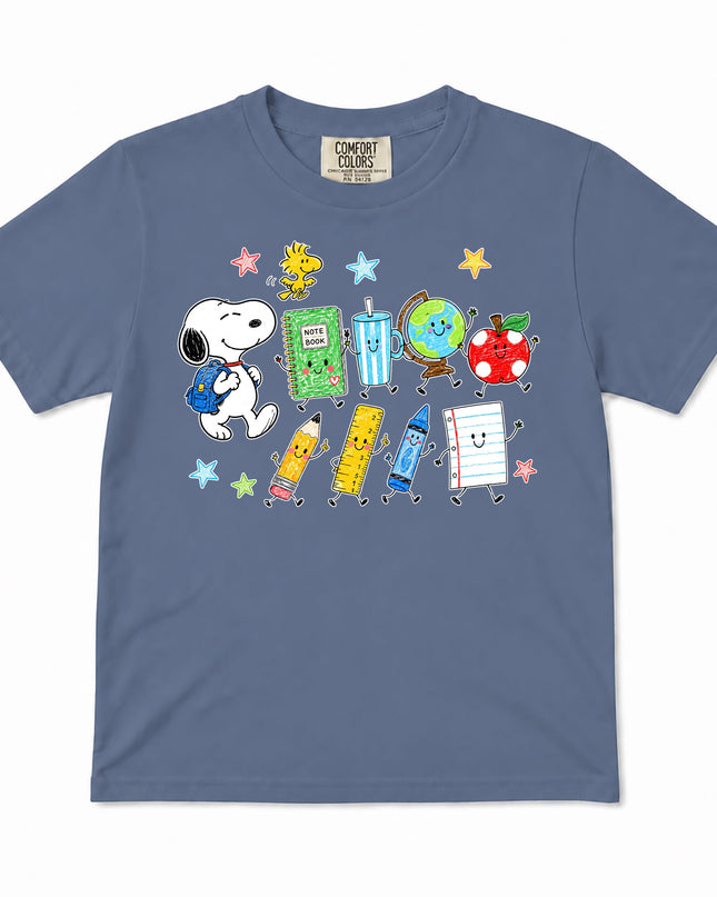 Comfort Colors Back To School School Supplies Globe Notebook Kid T-Shirt
