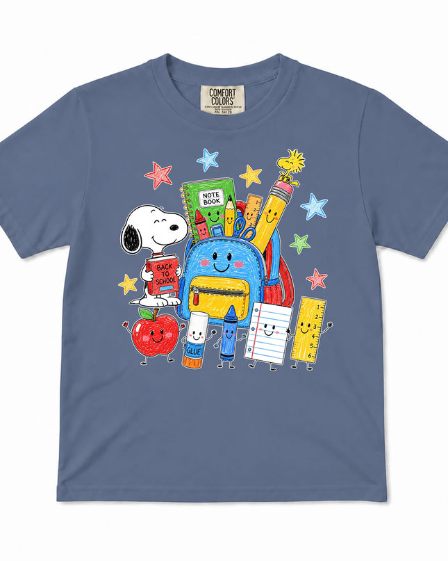 Comfort Colors Back To School Backpack School Supplies Kid T-Shirt
