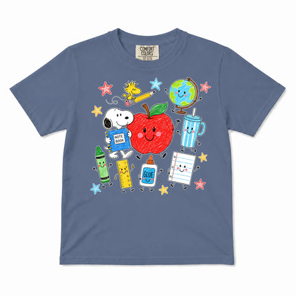 Comfort Colors Back To School Happy Apple School Supplies Kid T-Shirt