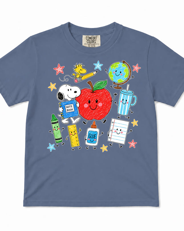 Comfort Colors Back To School Happy Apple School Supplies Kid T-Shirt